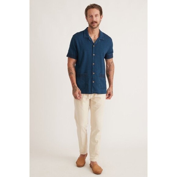 Marine Layer Indigo Archive Sawyer Camp Shirt Size Large 41223 - Picture 4 of 13